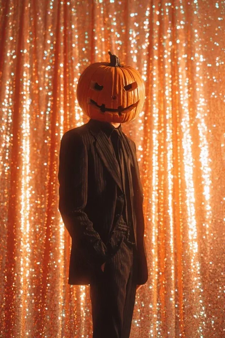 Inspiration déguisement : homme en costume avec citrouille